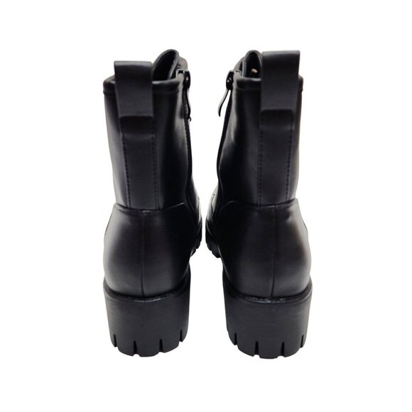 Black Combat Style Ankle Boots  Women Size 10 Lace-Up & Zipper Closure - Picture 10 of 12